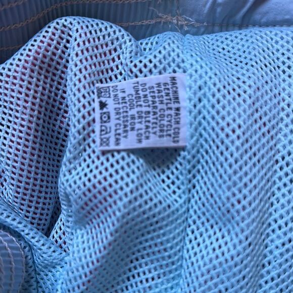 Tommy Bahama Red and Blue Swim Trunks with Drawstring Closure - Picture 8 of 8